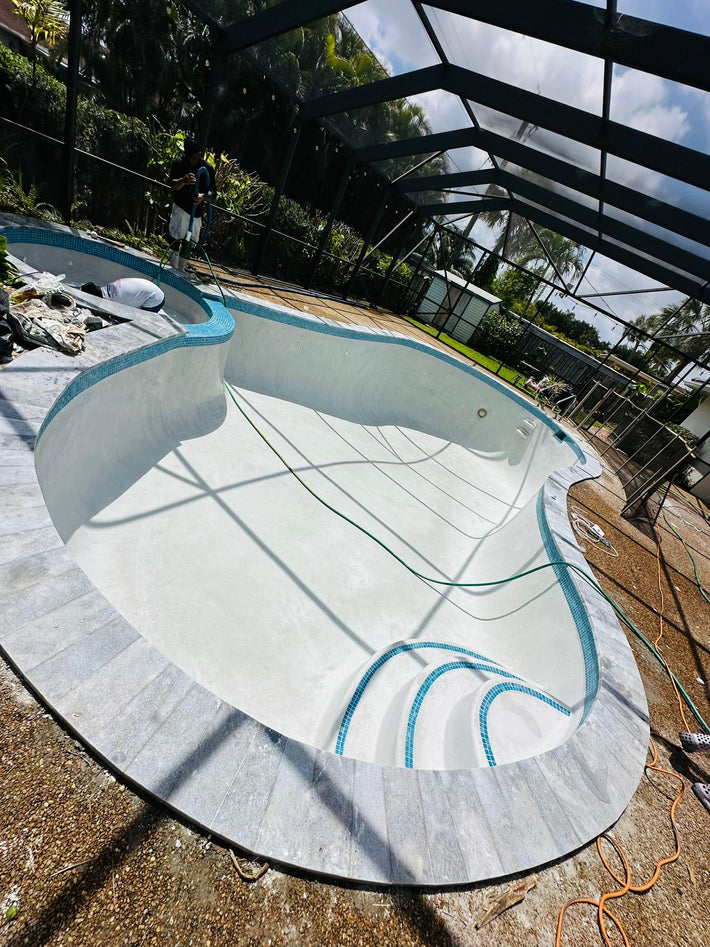 Blue Diamond Brite finish creating a vibrant and refreshing pool surface in Florida