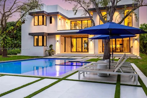 Decorative concrete deck installed to elevate outdoor design in a Miami home